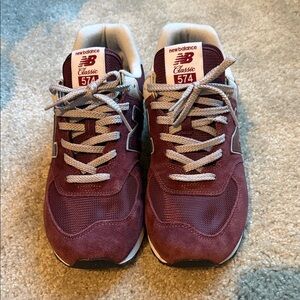 New Balance 574 Deep Red Sneakers